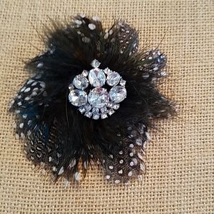 GUC Stella & Dot Plume Brooch in Black
